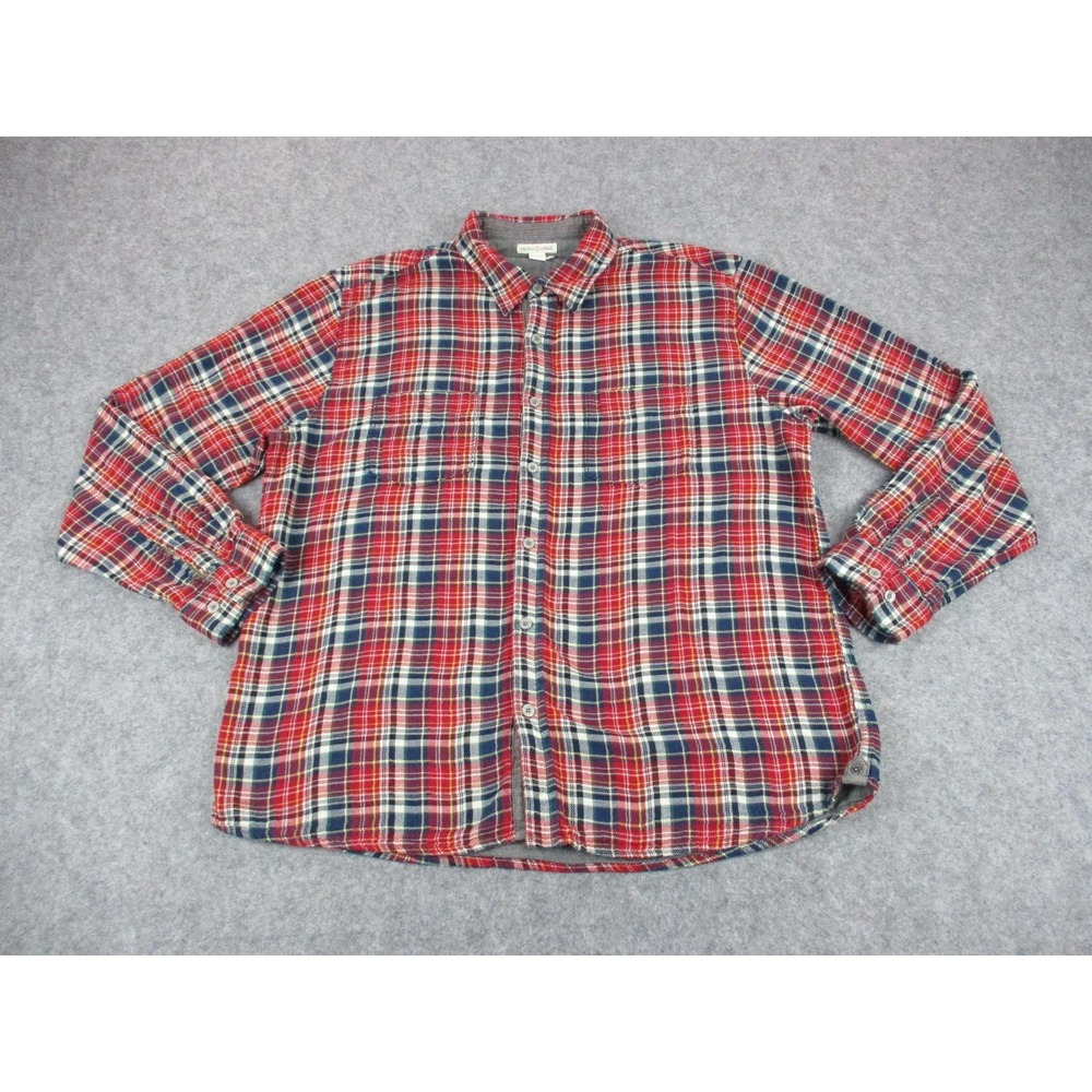 Carbon 2 Cobalt Shirt Mens Large Red Plaid Flannel Button Up Lined Long Sleeve